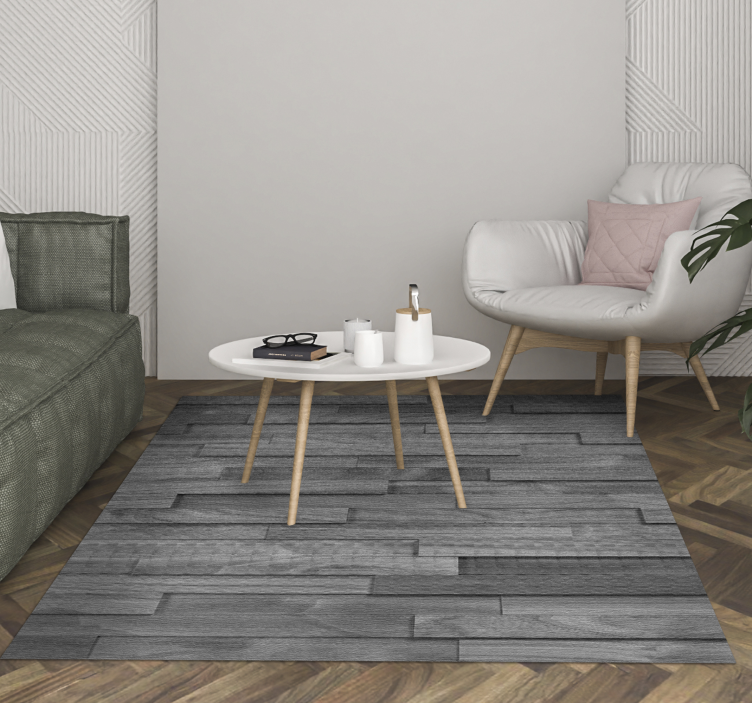 Grey panels wood effect vinyl rug - TenStickers