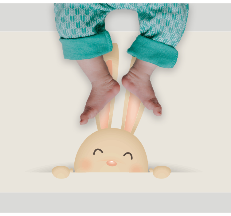 Happy Bunny Face kids vinyl rug - TenStickers