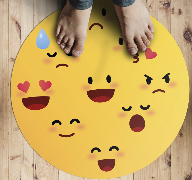 Emojis collage teenage bedroom vinyl rug - TenStickers