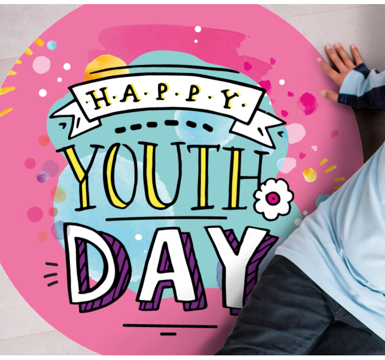 Happy youth day custom vinyl rug - TenStickers