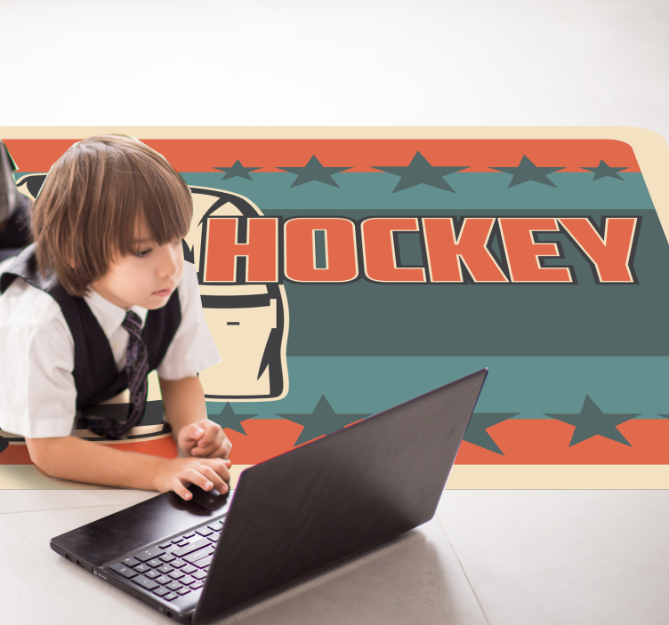 Hockey Themed vinyl rug gaming - TenStickers