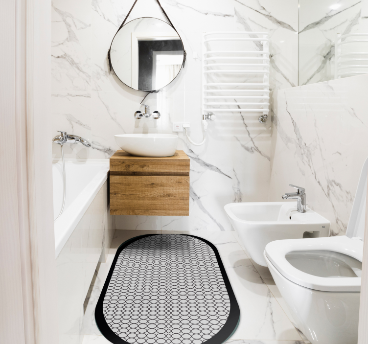 Honeycomb Bath Mat vinyl rug bathroom - TenStickers