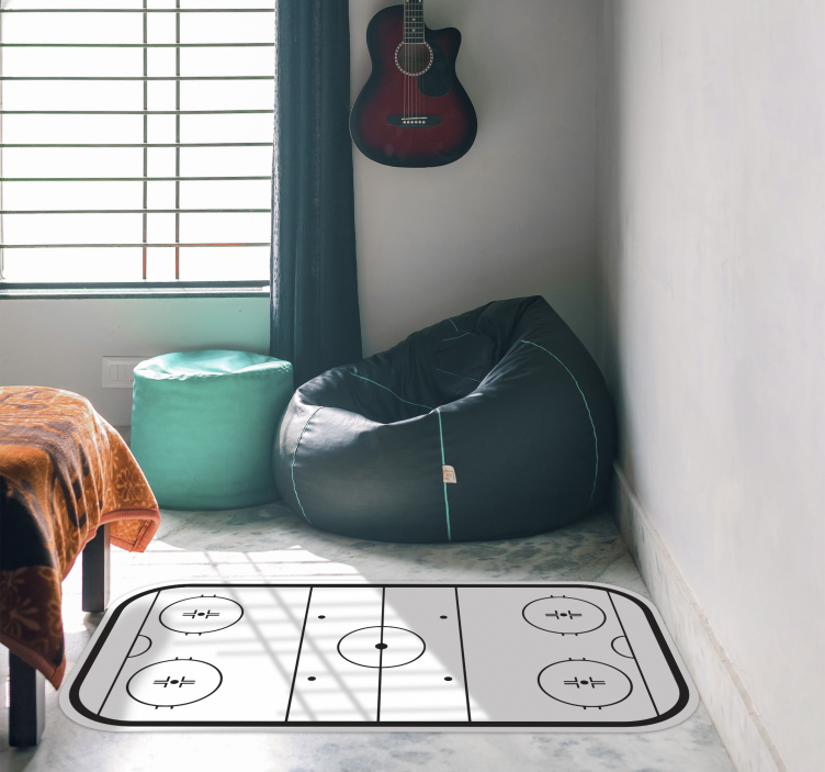 Ice hockey rink vinyl rug gaming - TenStickers