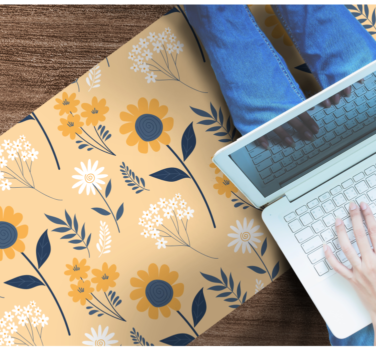 Joyful Botanical Arrangement vinyl rug flowers - TenStickers