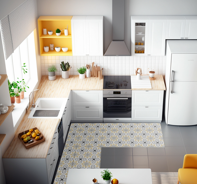 Kitchen retro tiles kitchen floor tiles - TenStickers