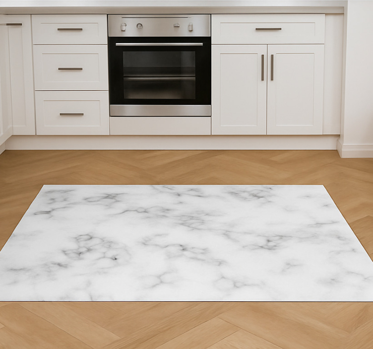 Kitchen vinyl rug with simple marble pattern - TenStickers