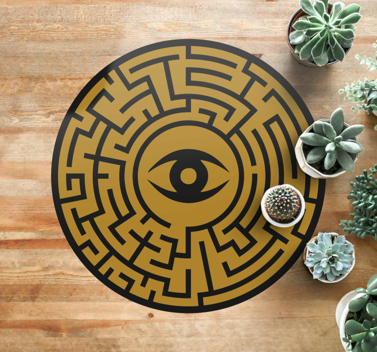 Labyrinth Eye Symbol vinyl rug gaming - TenStickers