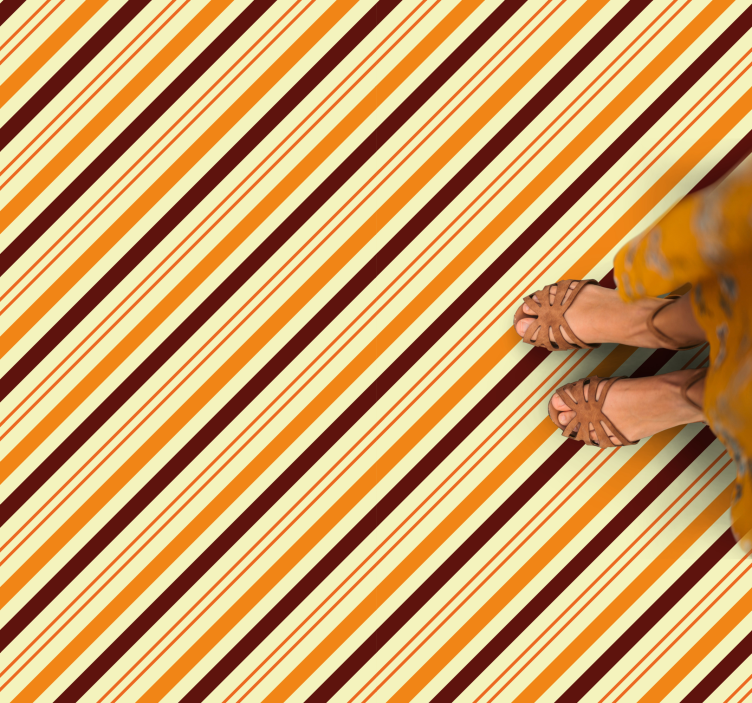 Barred Warm Hues striped vinyl rug - TenStickers