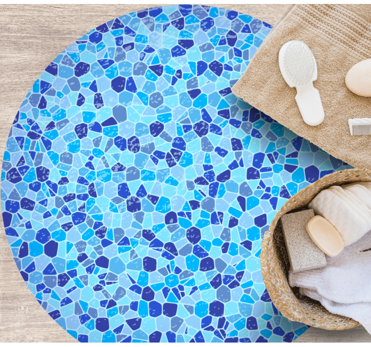 little pieces blue mosaic bathroom flooring - TenStickers
