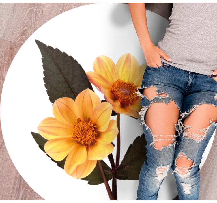 Lively Bloom Composition vinyl rug flowers - TenStickers