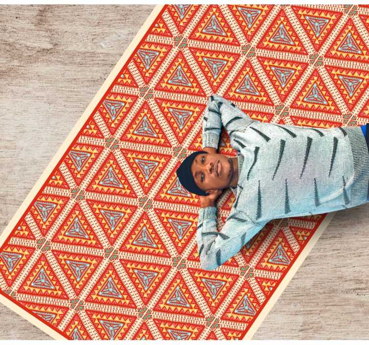 Lively Triangular Element ethnic vinyl rug - TenStickers