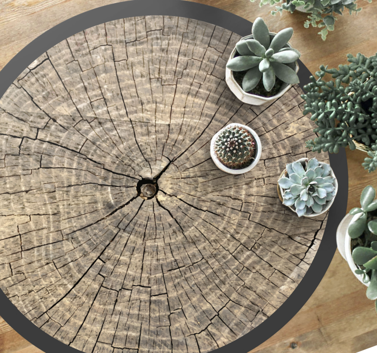 Log Cross-Section wood effect vinyl rug - TenStickers