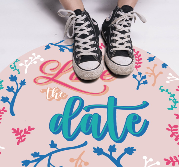 Love The Date custom vinyl rug - TenStickers