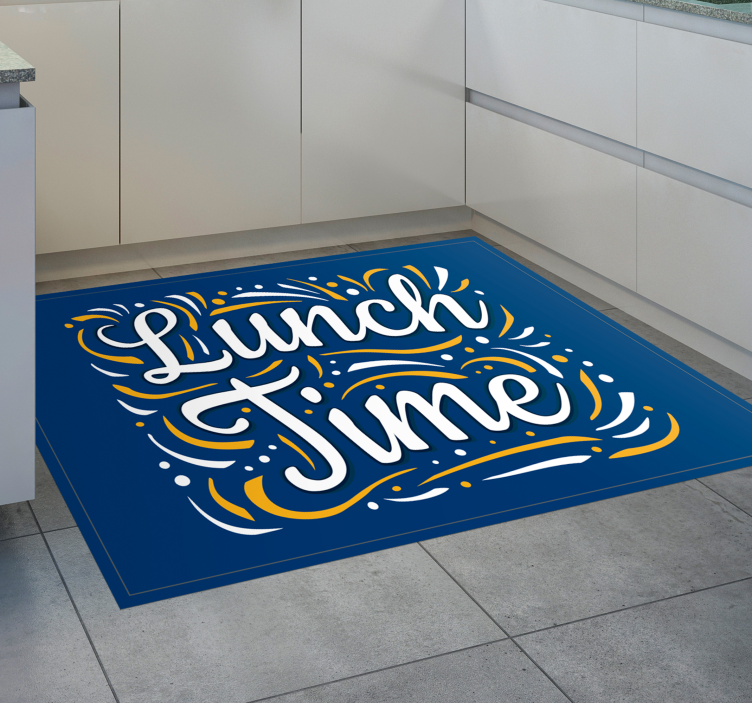 Lunch Time Swirls custom vinyl rug - TenStickers