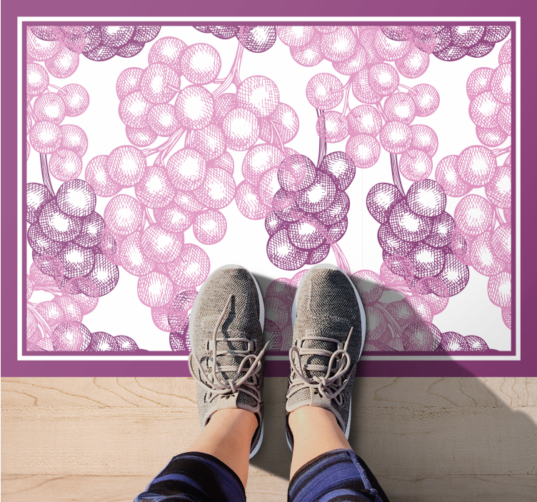 Purple grapes design vinyl rug flowers - TenStickers