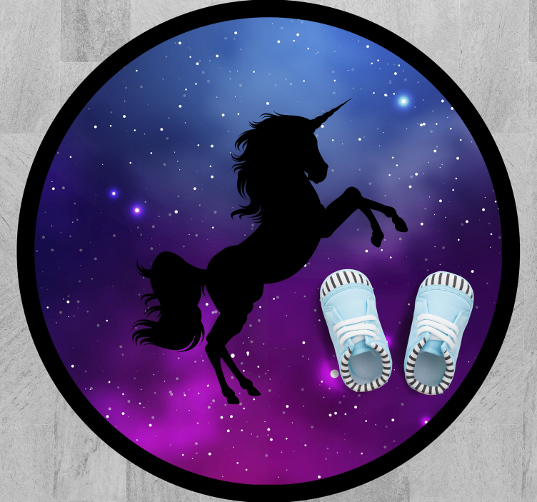 Magical unicorn scene vinyl rug - TenStickers