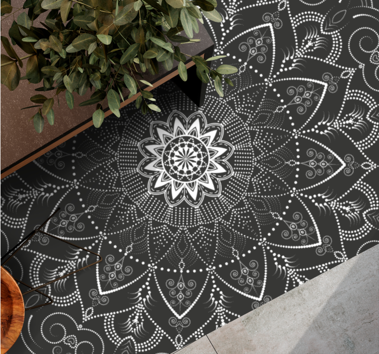 Mandala Pattern Symmetry mandala vinyl rug - TenStickers