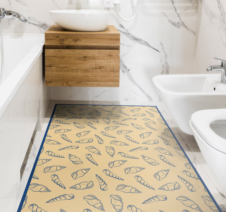 Marine Motif Accent vinyl rug bathroom - TenStickers