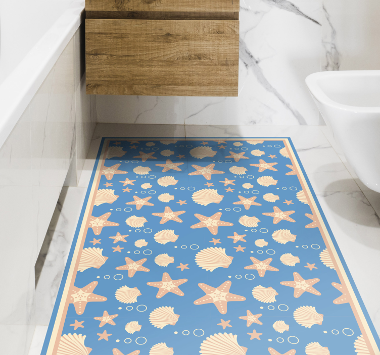 Marine Motif Composition vinyl rug bathroom - TenStickers