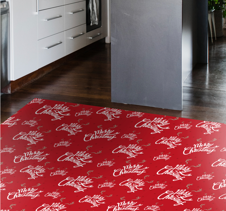 Merry christmas reindeer Christmas vinyl rug - TenStickers