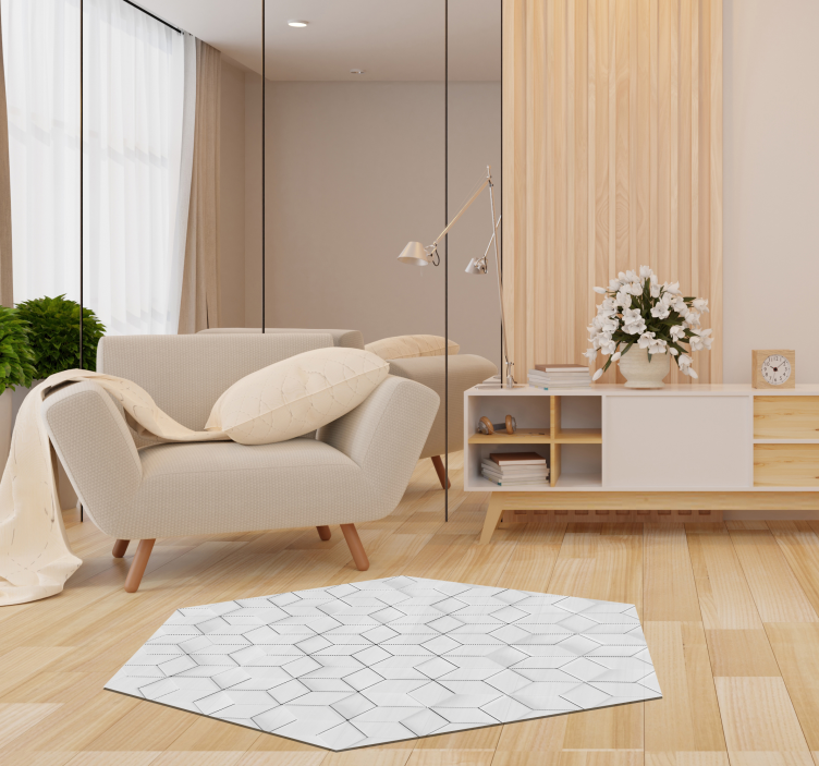 Minimalist geometric pattern living room rug - TenStickers