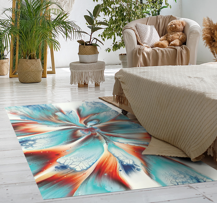 Modern art colorful flowers modern rug - TenStickers