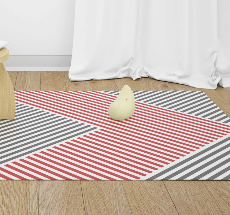 Modern mat with colored lines modern vinyl rug - TenStickers