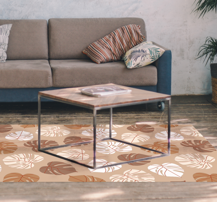 Monstera Delight vinyl rug flowers - TenStickers