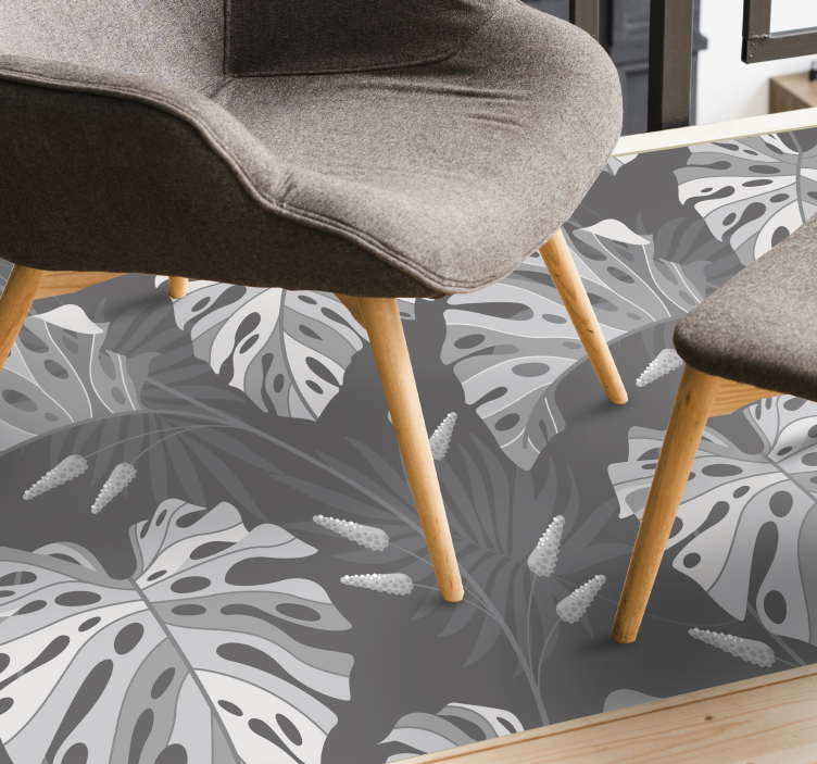 Monstera Leaf Patterns nature vinyl rug - TenStickers