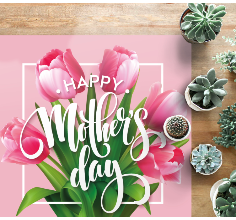 MOTHER'S DAY TULIPS vinyl rug flowers - TenStickers