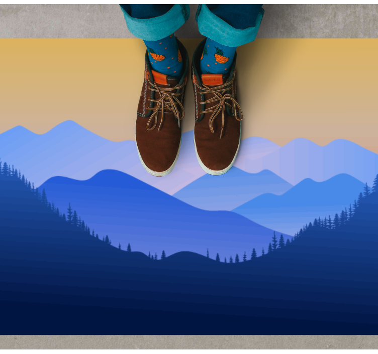 Mountainous Horizon nature vinyl rug - TenStickers