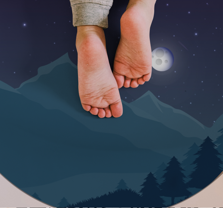 Mountainous Nightfall nature vinyl rug - TenStickers