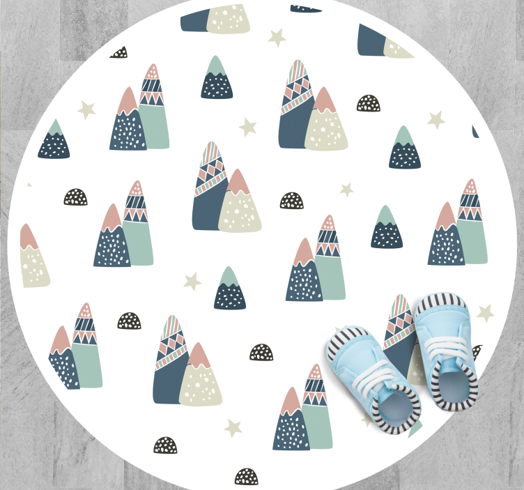 Mountainous Playful Pattern nursery vinyl rug - TenStickers