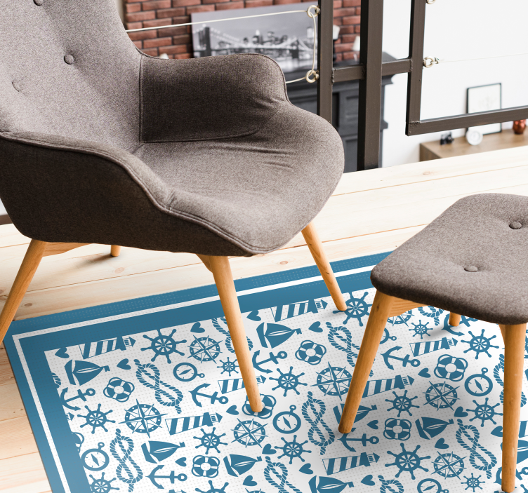 Nautical Playtime vinyl rug - TenStickers