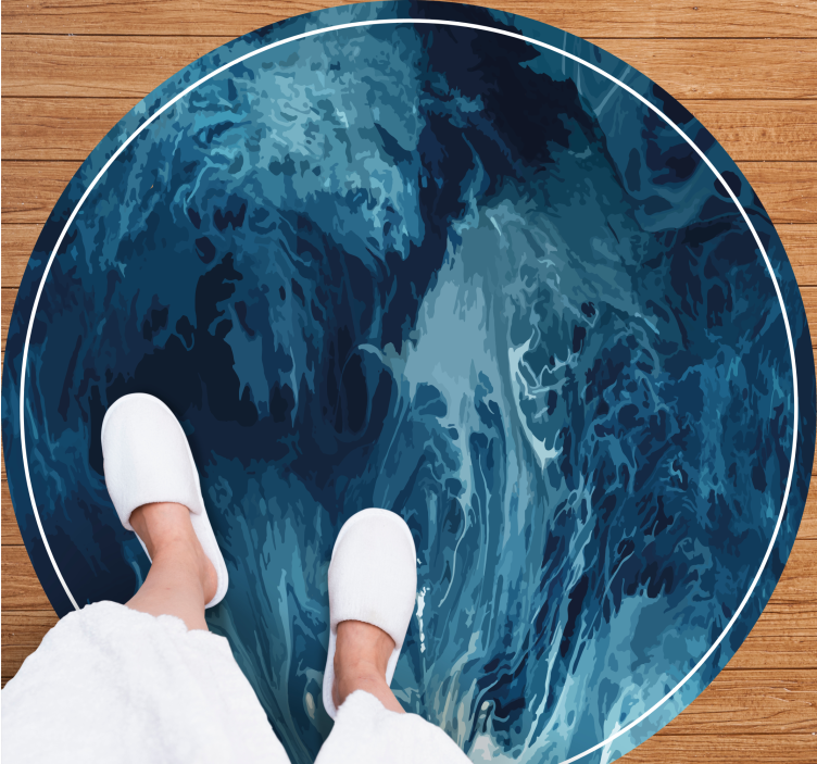 Ocean Blue Swirl nature vinyl rug - TenStickers