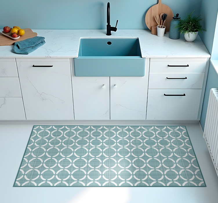 Old Style Green kitchen vinyl rug - TenStickers