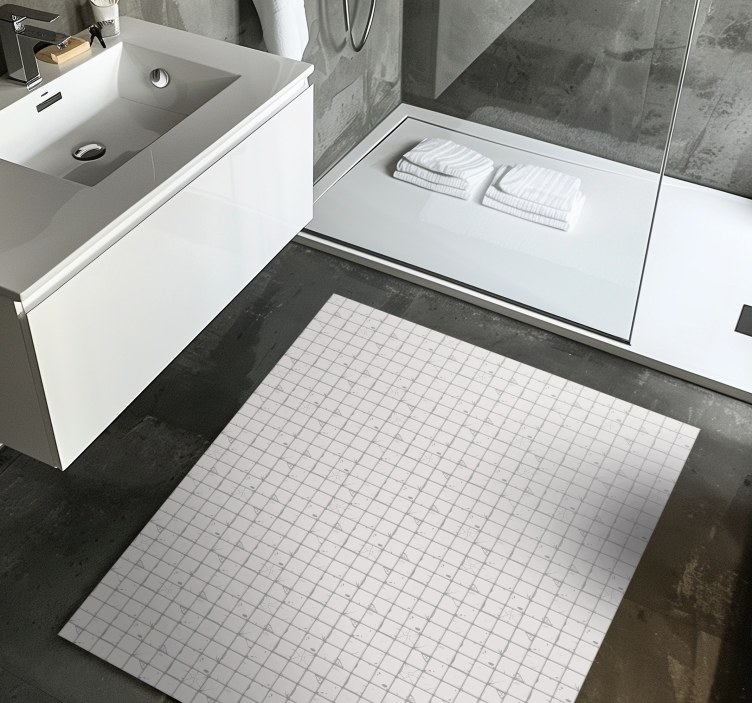 Old White Tile Wall vinyl rug bathroom - TenStickers