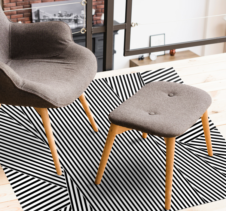 Optical Warp striped vinyl rug - TenStickers