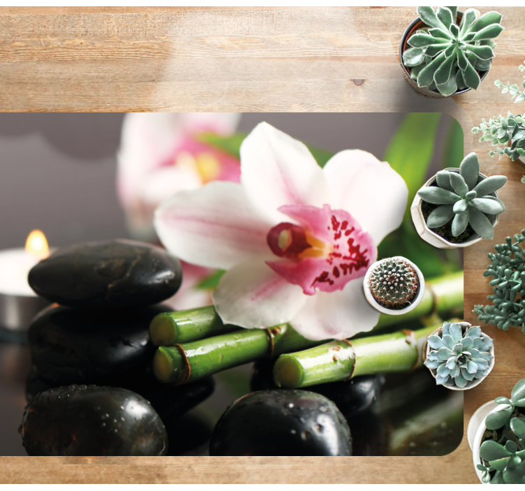 Orchid Serenity nature vinyl rug - TenStickers