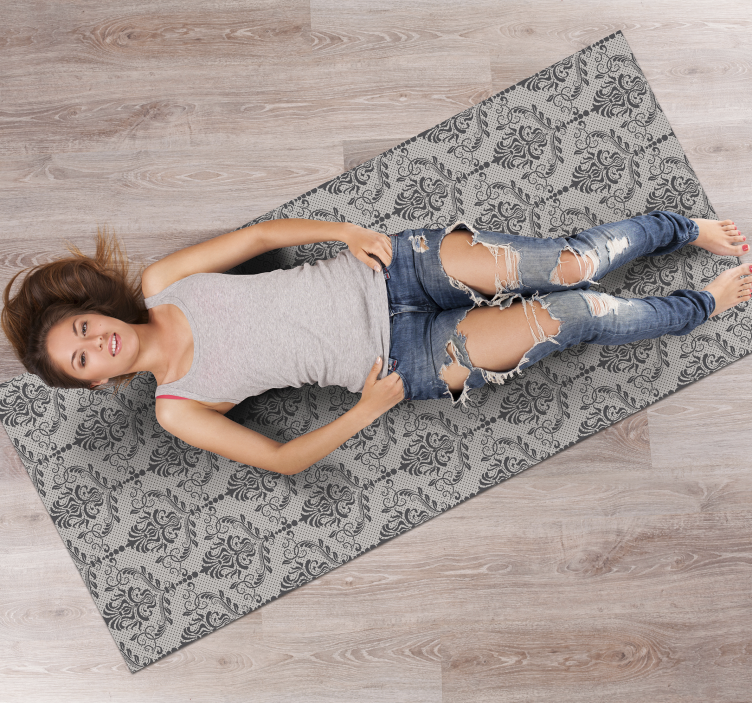 Ornamental Floral vinyl rug - TenStickers