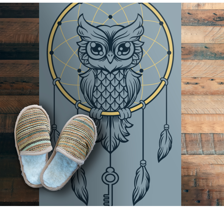 Owl dreamcatcher teenage bedroom vinyl rug - TenStickers
