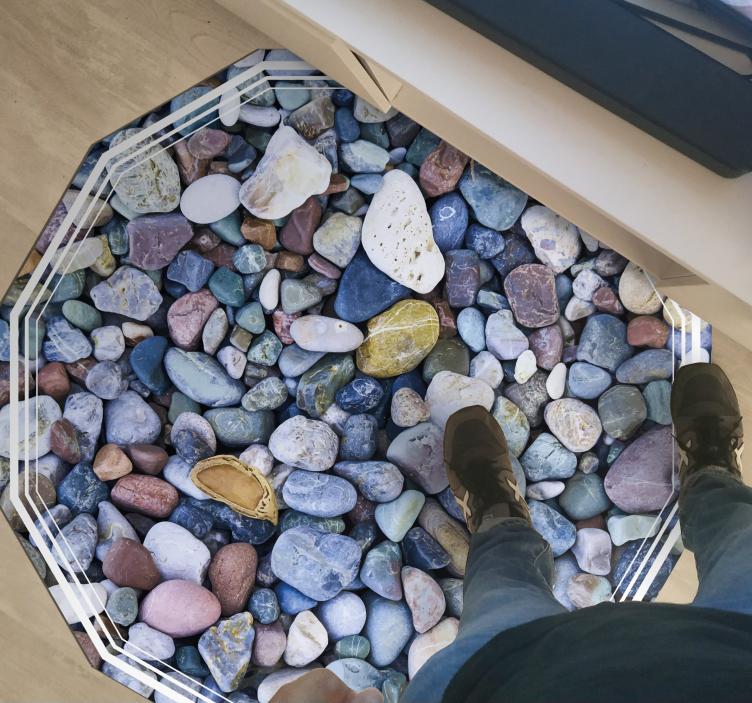 Pebble Illusion stone effect vinyl rug - TenStickers