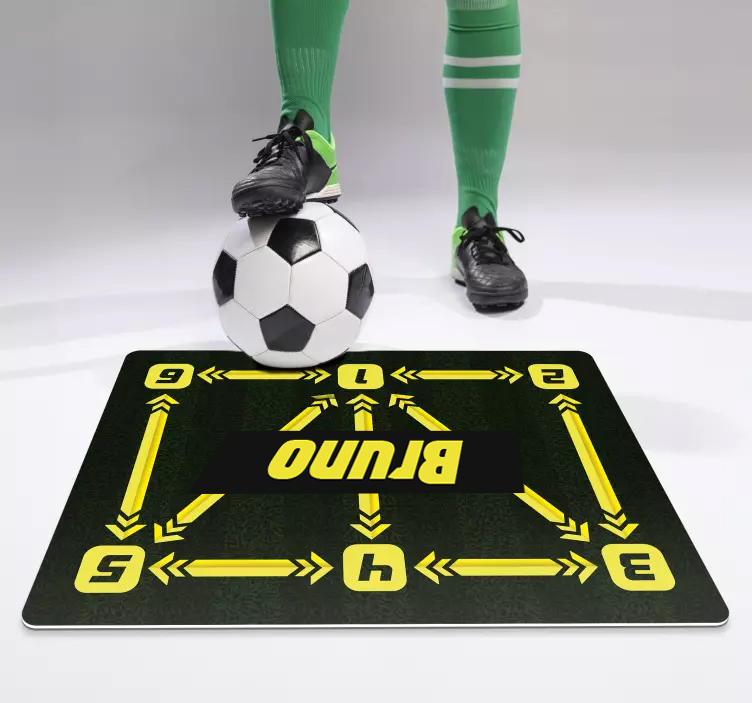 Personalised name football vinyl rug vinyl - TenStickers