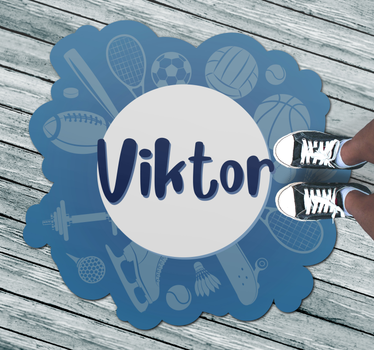 Personalized Sports Emblem custom vinyl rug - TenStickers