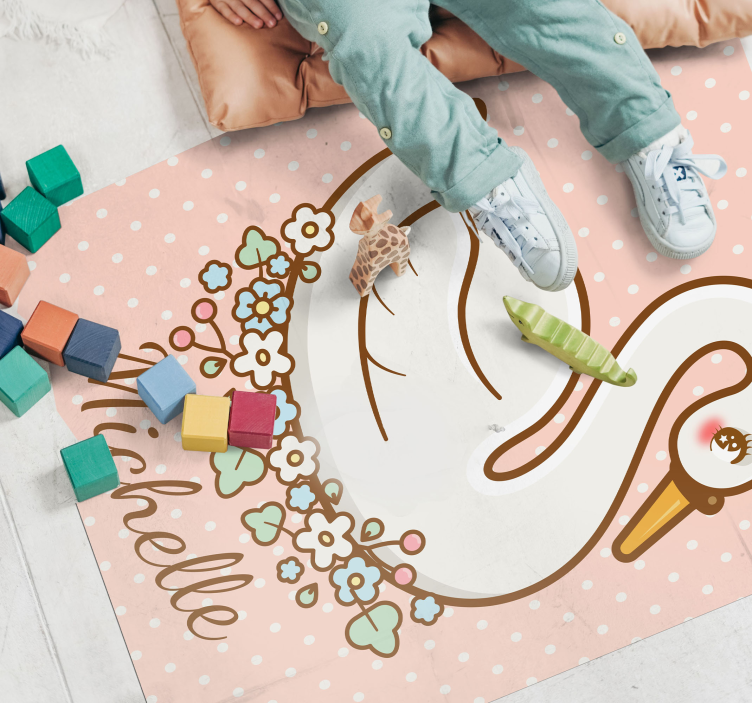 Personalized Swanscape custom vinyl rug - TenStickers