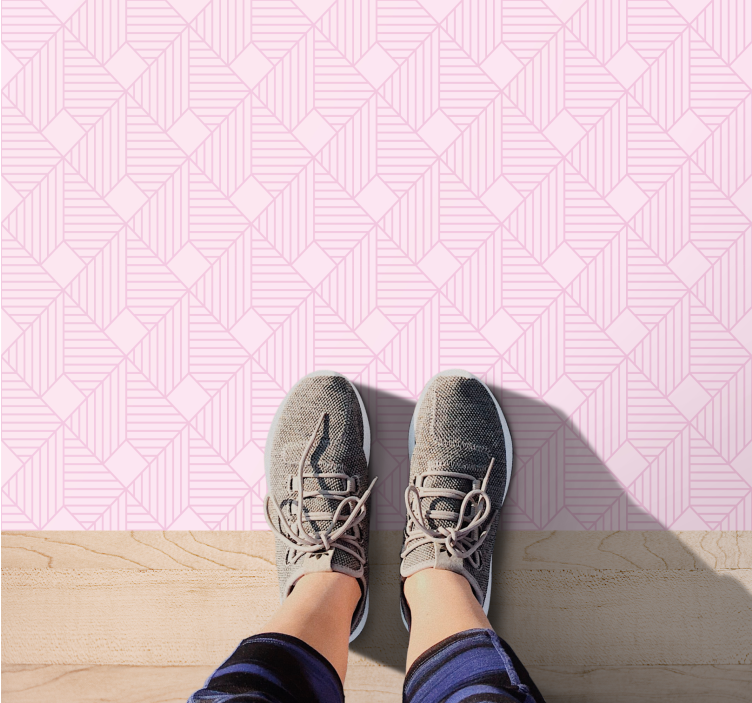 Pink elegant patterns geometric vinyl rug - TenStickers