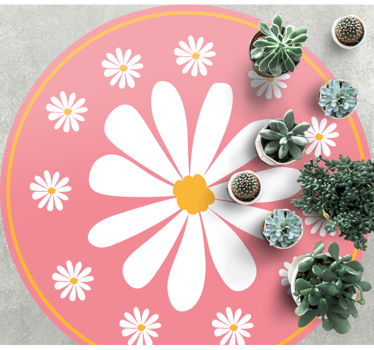 Pink Flower Arrangement vinyl rug flowers - TenStickers