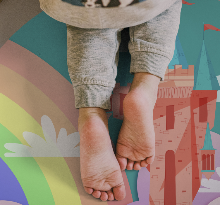 pink magic castle princess kids vinyl rug - TenStickers