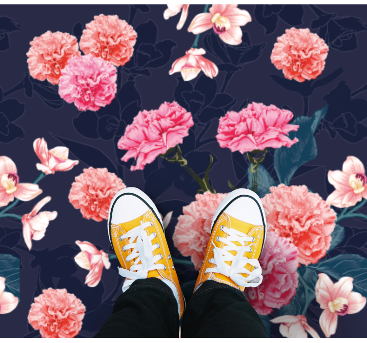 Pink red cloves floral rug - TenStickers