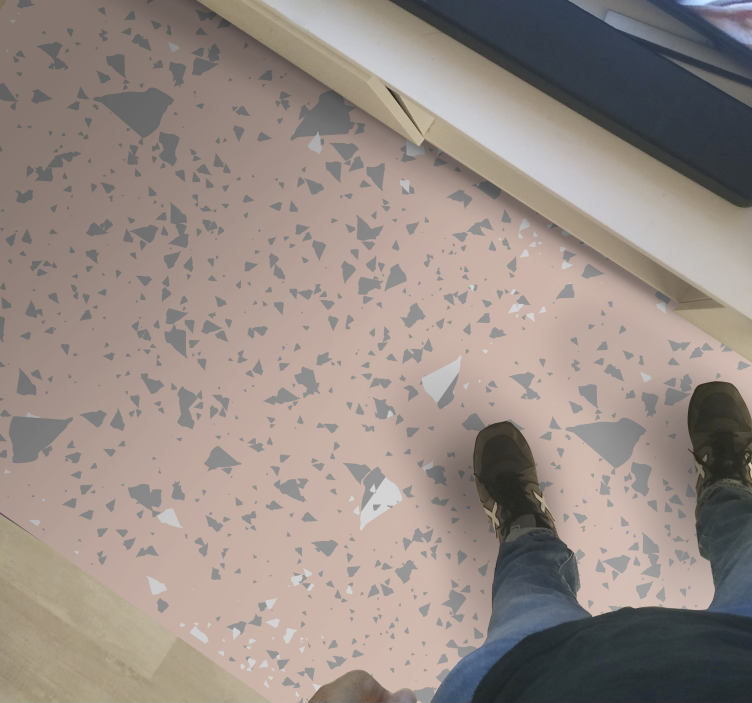 Pink Terrazzo Splatter marble vinyl rug - TenStickers